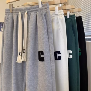 Quần Dài Ống Rộng Cạp Chun Dây Kéo Bản To Chữ C