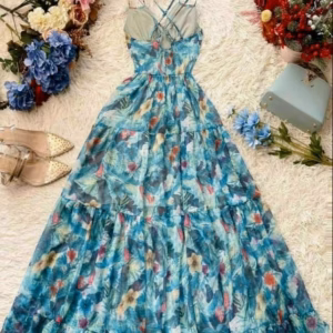 Đầm Maxi Voan Hoa Chingfon Cao Cấp (Có Mút) V203 - Cloudy Dress