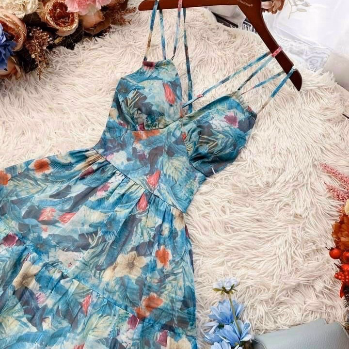 Đầm Maxi Voan Hoa Chingfon Cao Cấp (Có Mút) V203 - Cloudy Dress - Ảnh 2