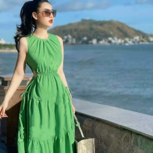 Đầm Lụa Nhún Bèo Cao Cấp V204 - Cloudy Dress