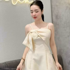 Đầm Hai Dây Kết Nơ Có Mút Chất Umi V205 - Cloudy Dress