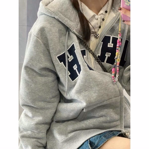 Áo Khoác Nỉ Hoodie Zip Thêu Ahph Form Rộng Thời Trang Sht54 - Minh Hà House - Ảnh 4