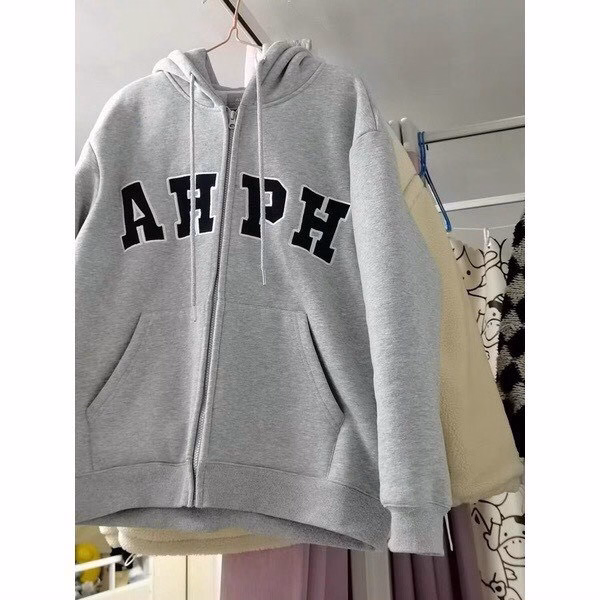 Áo Khoác Nỉ Hoodie Zip Thêu Ahph Form Rộng Thời Trang Sht54 - Minh Hà House - Ảnh 3