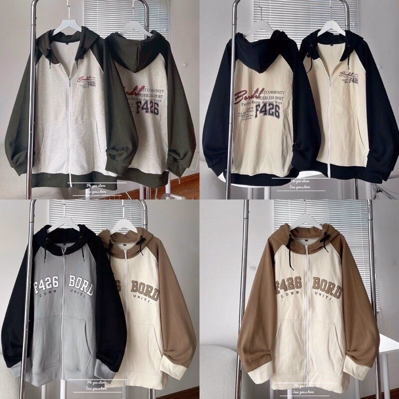 Áo Khoác Nỉ Hoodie Zip In Chữ F426 Bord Thời Trang Sht58 - Minh Hà House - Ảnh 4