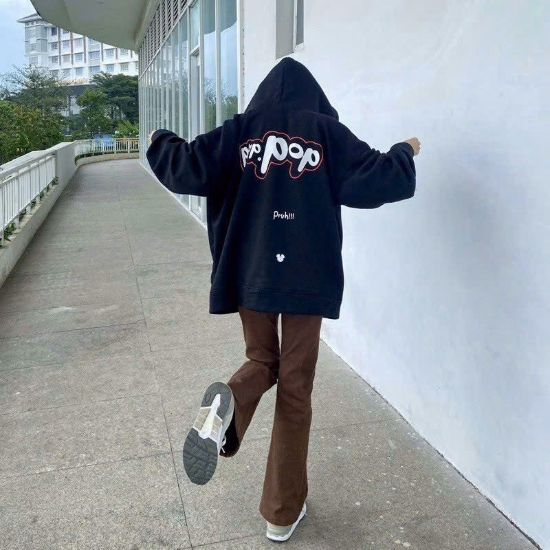 Áo Khoác Nỉ Hoodie Zip In Chữ Nổi Form Rộng Thời Trang Sht64 - Minh Hà House - Ảnh 4