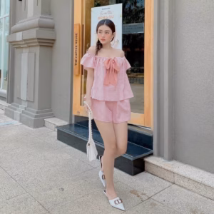 Set Bộ Mặc Hai Kiểu Kèm Nơ Cute V306 - Cloudy Dress