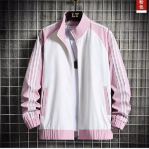 Áo Khoác Gió Nhẹ 2 Lớp, Áo Khoác Nam Nữ Cổ Trụ Kiểu Trơn Phối 3 Sọc Tay Thể Thao Cao Cấp - Htm Fashion