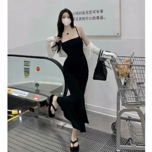 Đầm Kèm Khoác Thun Borip Ôm Body Xinh Xỉu V261 - Cloudy Dress