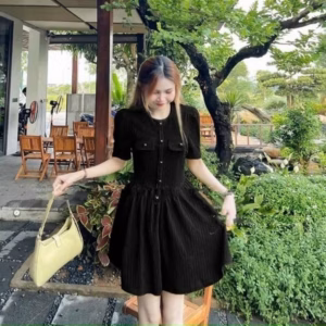 Đầm Thun Gân Dáng Xòe Tiểu Thư V272 - Cloudy Dress