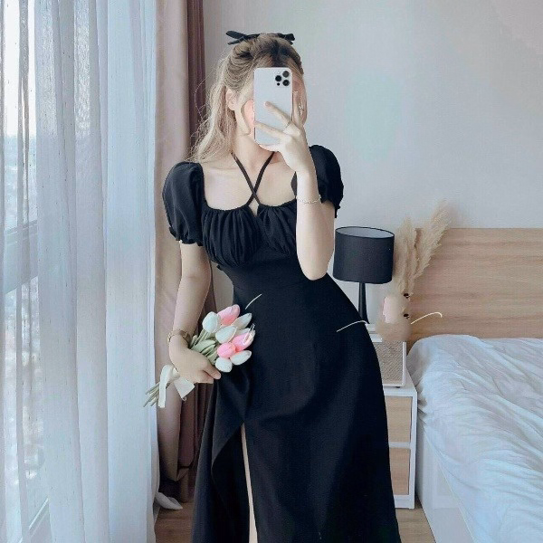 Đầm Lụa Chéo Dáng Yếm Dài Sang Chảnh V279 - Cloudy Dress - Ảnh 2