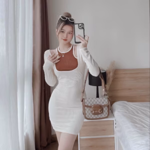 Đầm Thun Gân Ôm Body Sexy Sang Chảnh V282 - Cloudy Dress