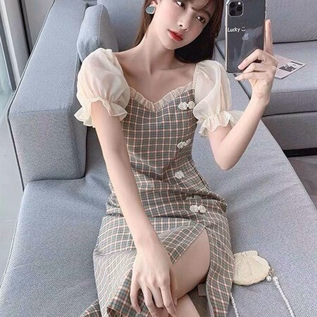 Đầm Kate Lụa Đính Nút Kiểu Hongkong V290 - Cloudy Dress - Ảnh 4