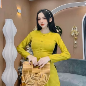 Set Bộ Lam Tuyết Nhung Đính Nút Tôn Dáng Sang Chảnh V291 - Cloudy Dress