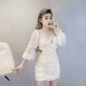 Đầm Body Nhún Thun Tay Dài Sang Chảnh V326 -Cloudy Dress