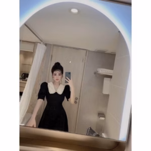 Váy Xòe Cổ Bèo Tay Ngắn Dễ Thương V338 - Haka Mây