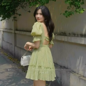 Đầm Tay Phồng Mocking Nữ Tính V352 - Haka Mây