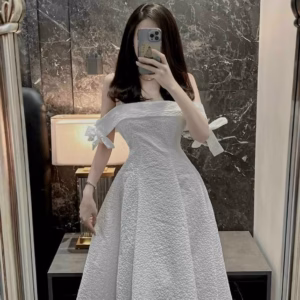 Đầm Xòe Tay Cột Nơ Có Mút Sang Chảnh V359 - Haka Mây