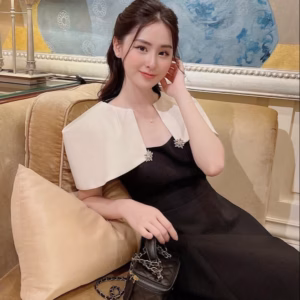 Váy Dự Tiêc Dáng Xòe Vai Kiểu Sang Chảnh V363 - Haka Mây