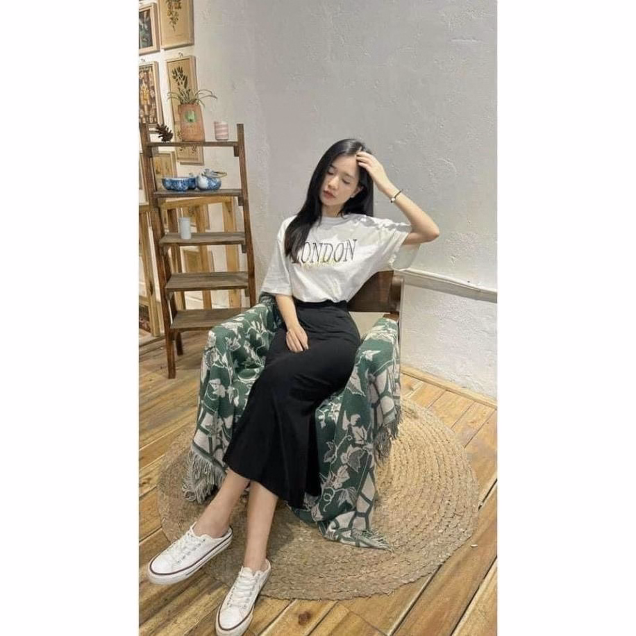 Chân Váy Nữ Dáng Đuôi Cá Dáng Dài, Trơn Đen, Co Dãn Tốt Slcxv32 - Chipxinhck - Ảnh 5