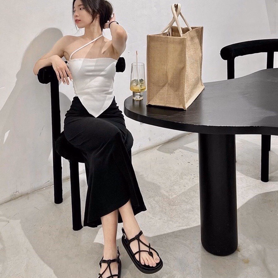 Chân Váy Nữ Dáng Đuôi Cá Dáng Dài, Trơn Đen, Co Dãn Tốt Slcxv32 - Chipxinhck - Ảnh 7