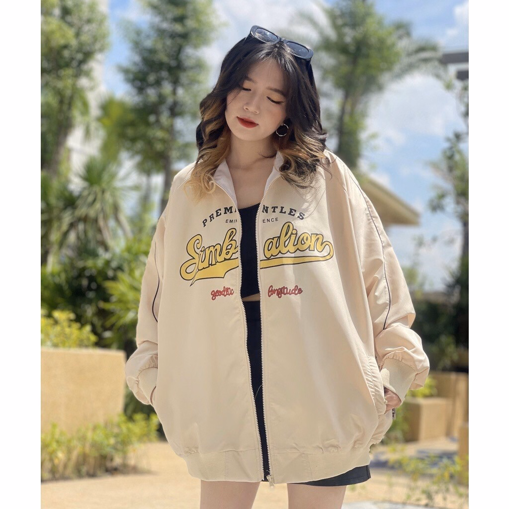 Áo Khoác Dù Unisex Form Rộng Hottrend Simbalion Bomber Jacket Streetstyle Cao Cấp Sht74 - Minh Hà House - Ảnh 4