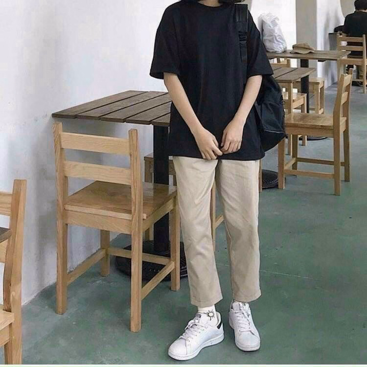 Quần Dài Baggy Nam Nữ Unisex Kaki Ống Suông Basic - Ausa House - Ảnh 2