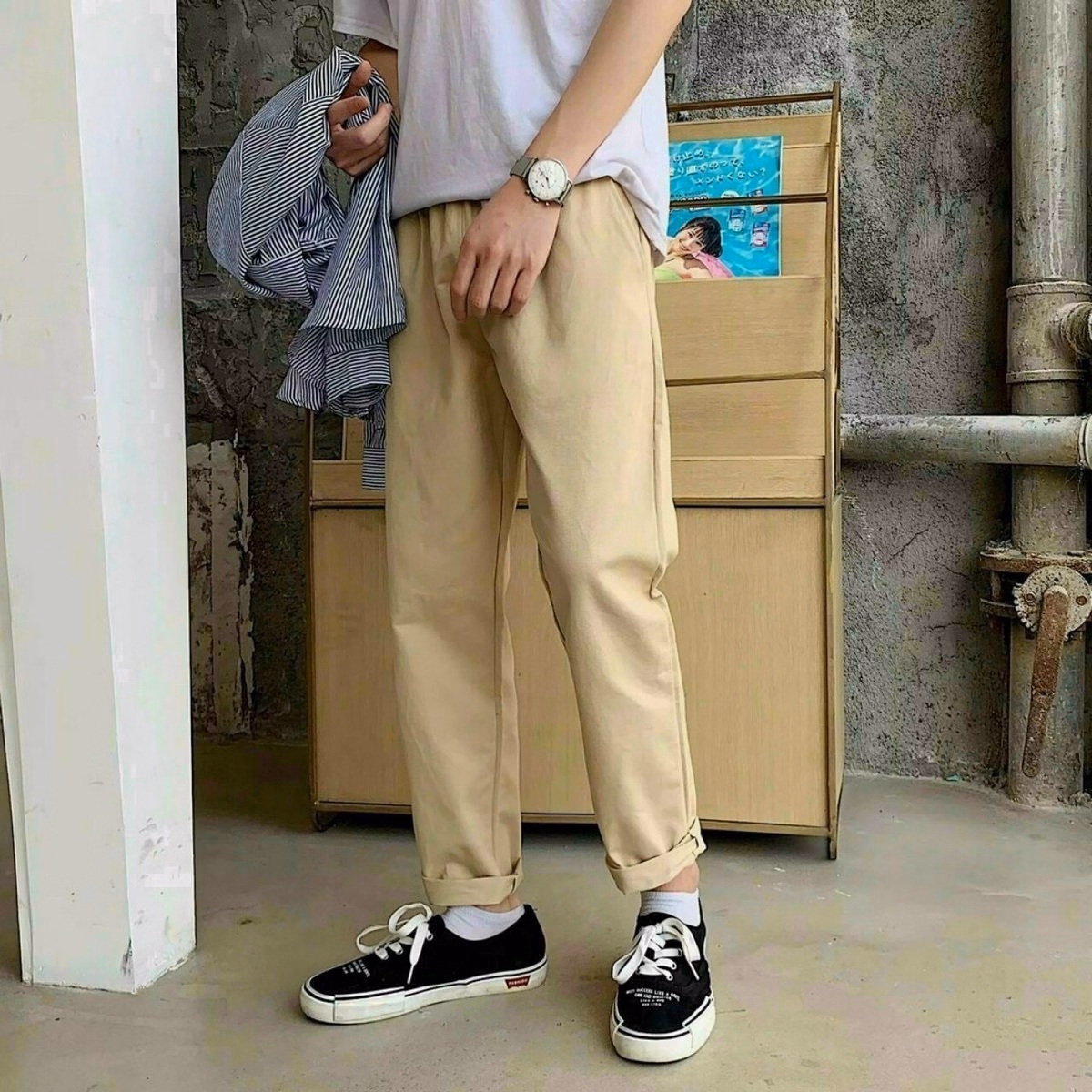 Quần Dài Baggy Nam Nữ Unisex Kaki Ống Suông Basic - Ausa House - Ảnh 7