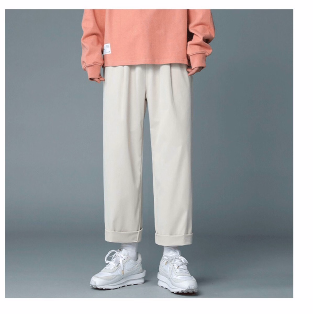 Quần Dài Baggy Nam Nữ Unisex Kaki Ống Rộng Basic - Ausa House - Ảnh 5