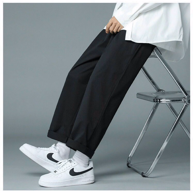 Quần Dài Baggy Nam Nữ Unisex Kaki Ống Rộng Basic - Ausa House - Ảnh 3