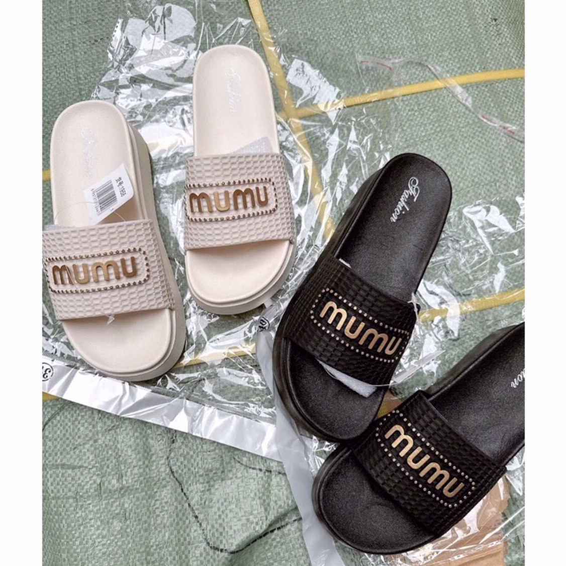 Dép Nữ Mumu Fashison Mẫu Mới ,Đế Cao 5Cm, Siêu Êm, Lên Chân Sang Chảnh- Haanh - Ảnh 5