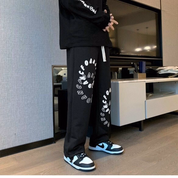 Quần Dài Nam Nữ Unisex Vải Nỉ Họa Tiết 2 Vòng Tròn Chữ - Ausa House - Ảnh 4