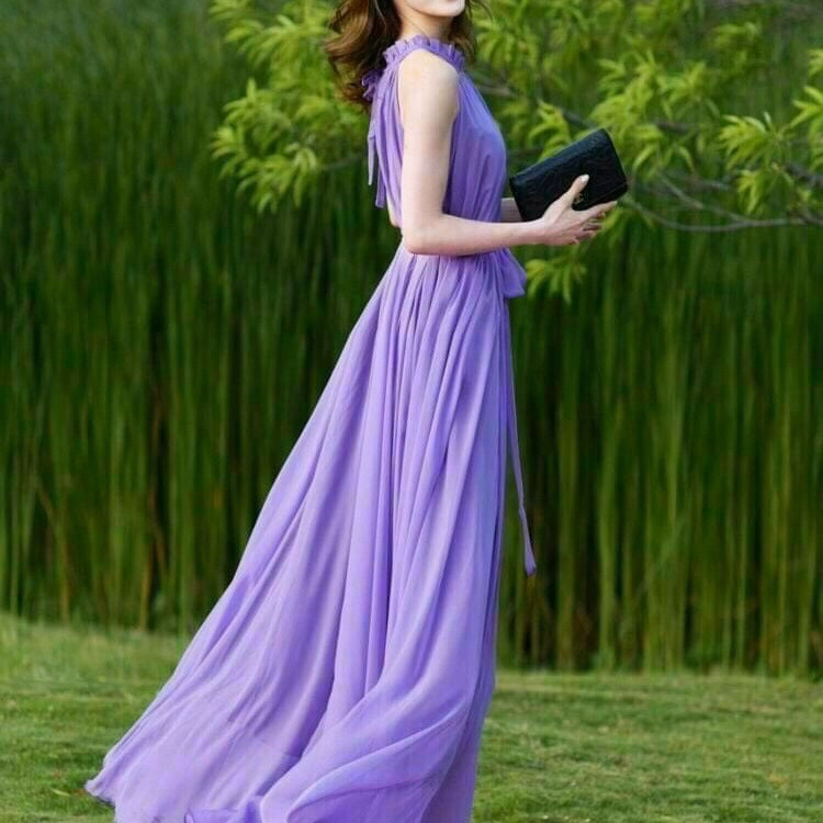 Đầm Maxi Dài Có Xếp Ly Quyến Rũ V333 - Cloudy Dress - Ảnh 2