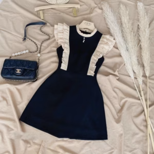 Váy Xòe Ngắn Viền Bèo Cổ Tròn Thanh Lịch V341 - Cloudy Dress