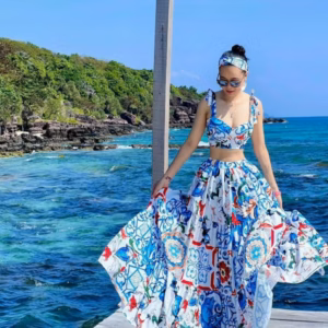 Set Đầm Váy Nữ Maxi Đi Biển Voan Bông Dd210 - Nana House