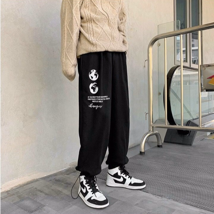 Quần Dài Nam Nữ Unisex Vải Nỉ 2 Icon Trái Đất - Ausa House - Ảnh 4