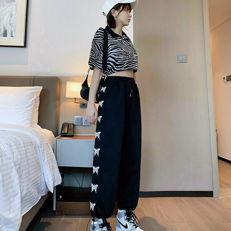 Quần Dài Nam Nữ Unisex Vải Nỉ 2 Line Cánh Bướm - Ausa House - Ảnh 9