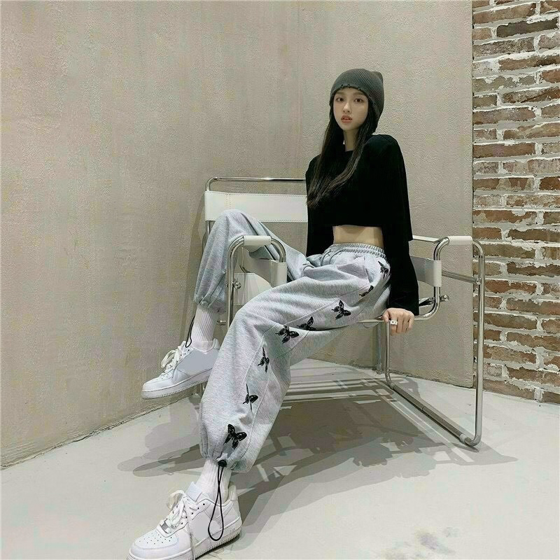 Quần Dài Nam Nữ Unisex Vải Nỉ 2 Line Cánh Bướm - Ausa House - Ảnh 12