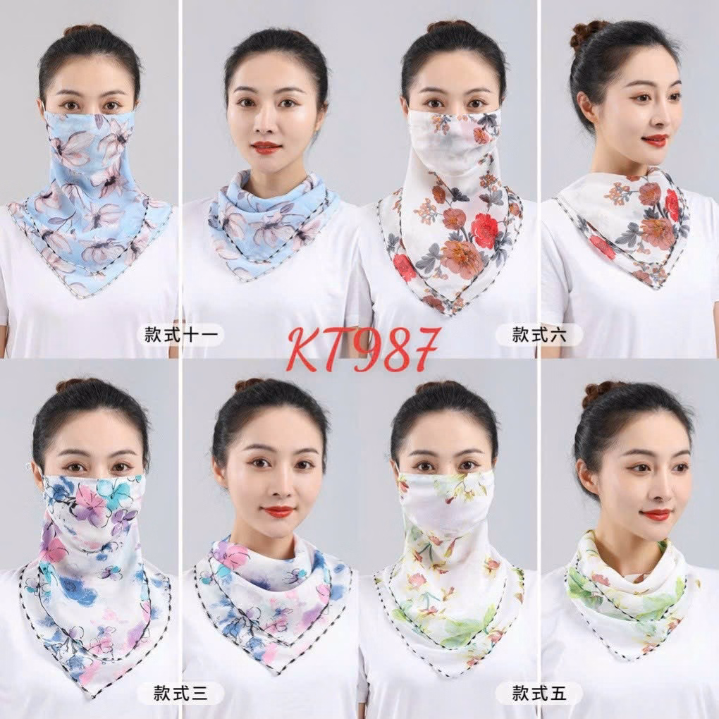 Khẩu Trang Chống Nắng Kiêm Khăn Đeo Cổ 2 Trong 1 Bằng Vải Lụa Thoáng Mát Ctb147 - Bechip - Ảnh 2