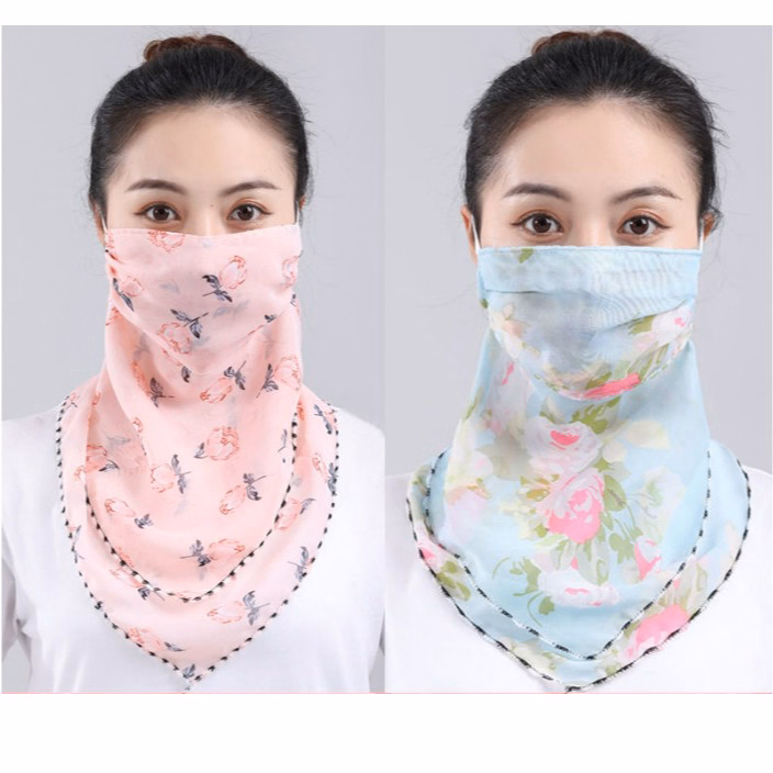 Khẩu Trang Chống Nắng Kiêm Khăn Đeo Cổ 2 Trong 1 Bằng Vải Lụa Thoáng Mát Ctb147 - Bechip - Ảnh 5