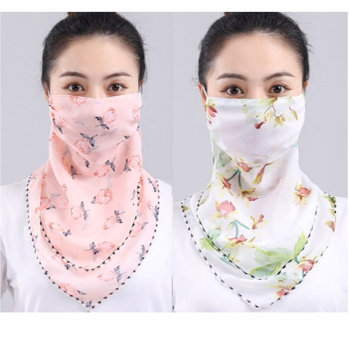 Khẩu Trang Chống Nắng Kiêm Khăn Đeo Cổ 2 Trong 1 Bằng Vải Lụa Thoáng Mát Ctb147 - Bechip - Ảnh 3