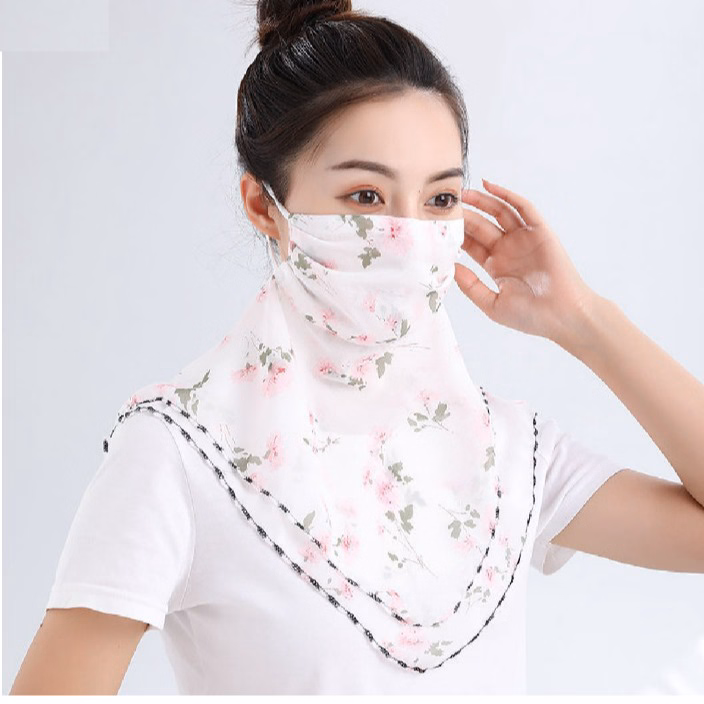 Khẩu Trang Chống Nắng Kiêm Khăn Đeo Cổ 2 Trong 1 Bằng Vải Lụa Thoáng Mát Ctb147 - Bechip - Ảnh 12