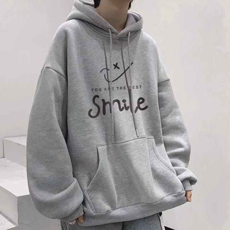 Áo Hoodie Nam Chất Nỉ Ngoại In Chữ Smile Cá Tính - Golden Dream - Ảnh 2