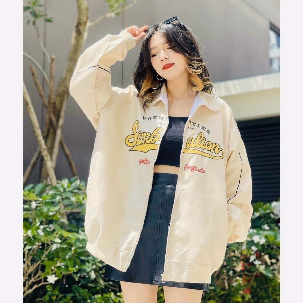 Áo Khoác Dù Bomber Simbalion 2023 Nam Nữ Form Rộng 2 Lớp Ug706 - Nana House - Ảnh 2