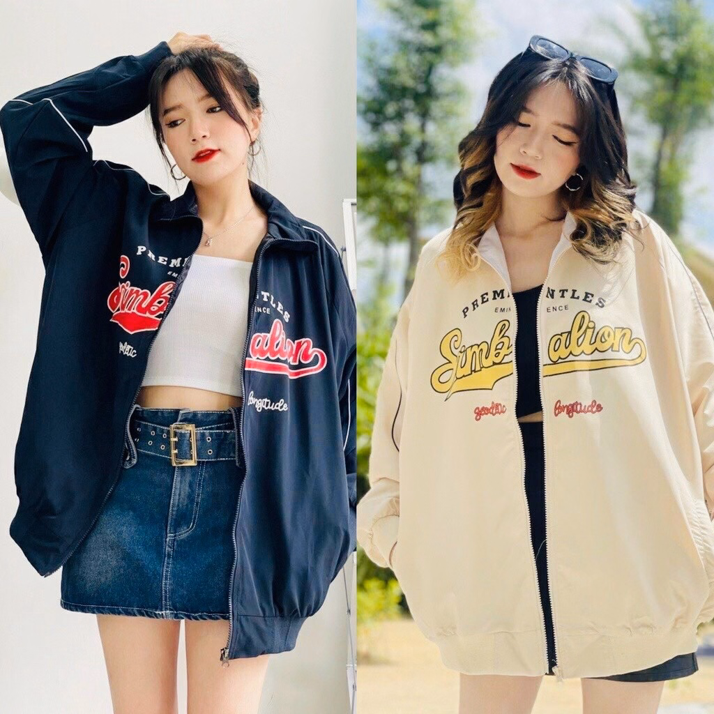 Áo Khoác Dù Bomber Simbalion 2023 Nam Nữ Form Rộng 2 Lớp Ug706 - Nana House - Ảnh 3