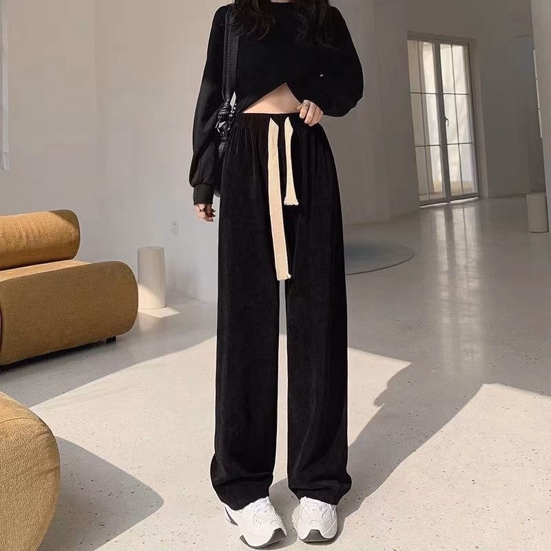 Quần Ống Rộng Dây Rút Bản To Cạp Cao Lưng Thun - Ảnh 2