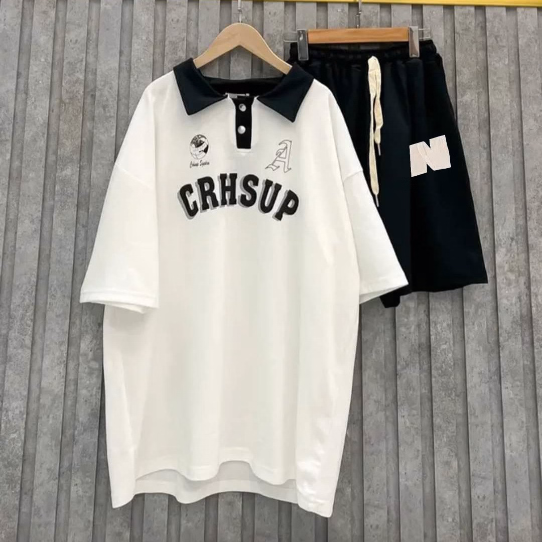 Set Bộ Quần Cotton Khô Chữ N + Áo Polo Cotton Su Crhsup