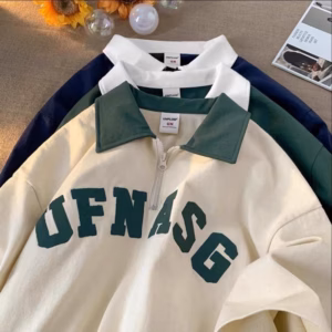 Áo Thun Polo Có Cổ Bẻ Form Rộng Chất Cotton Su Chữ Ufn Asg