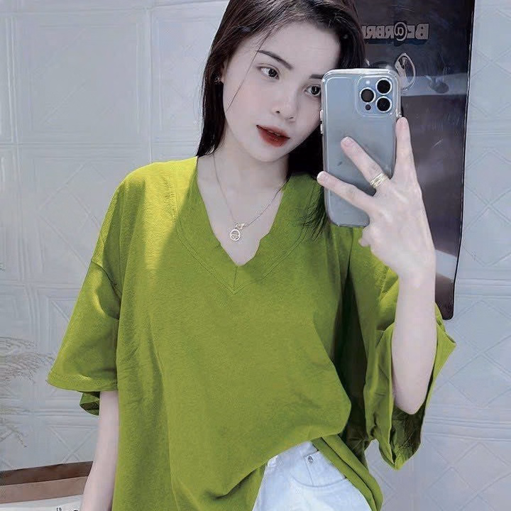 Áo Thun Cổ Tim Form Rộng Chất Cotton Khô 3158 Chuẩn Shop - Lê Phương Boutique - Ảnh 4