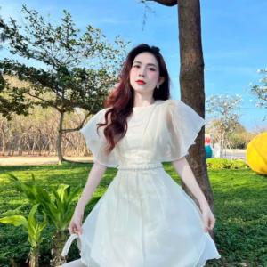 Đầm Váy Nữ Voan Tơ Đính Cườm Tay Cánh Tiên Dd401 - Nana House