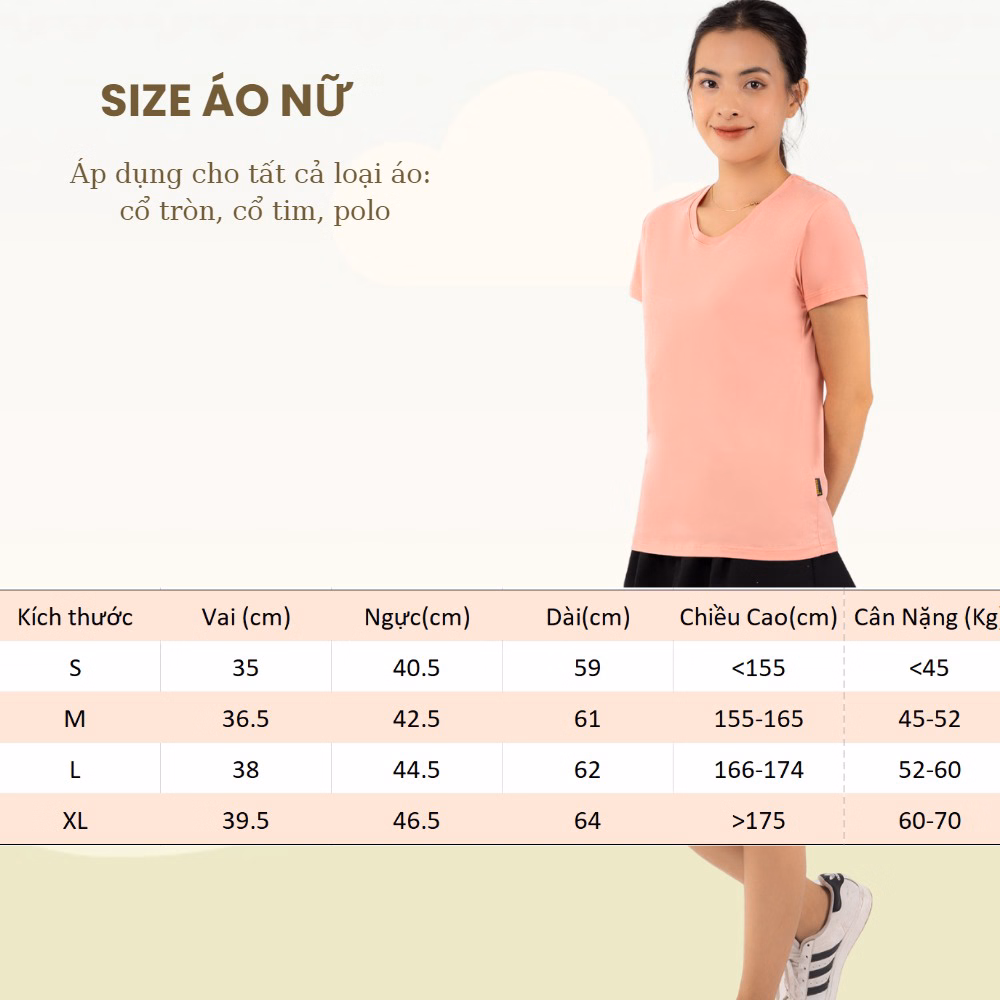 Áo Thun Nữ Cổ Tim Đô Jp 100% Cotton Cao Cấp - Gold Rhino - Ảnh 8